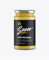 Clear Glass Jar w/ Sauce Mockup Clear Glass Jar w/ Sauce Mockup