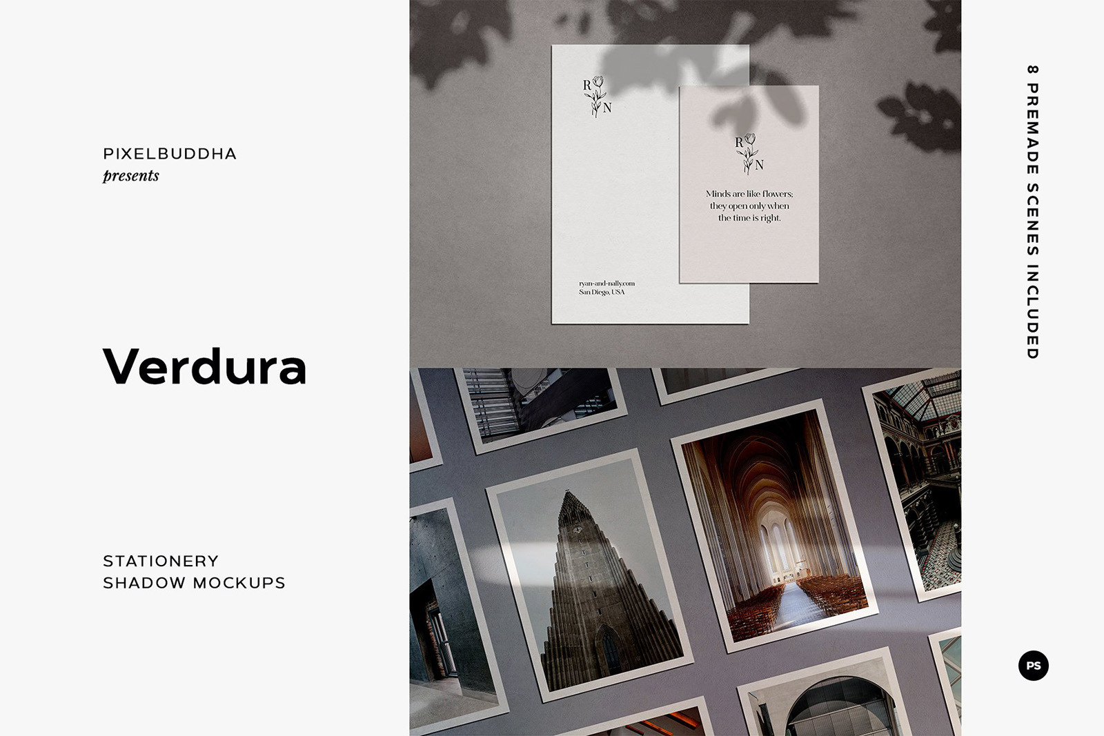 Verdura Stationery Shadow Mockups Verdura Stationery Shadow Mockups