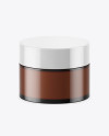 Amber Glass Cosmetic Jar Mockup