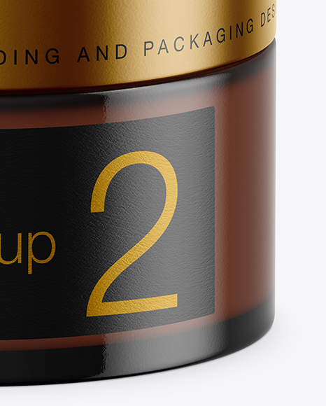 Amber Glass Cosmetic Jar Mockup Amber Glass Cosmetic Jar Mockup