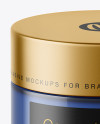 Blue Glass Cosmetic Jar Mockup