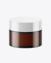 Dark Amber Glass Cosmetic Jar Mockup