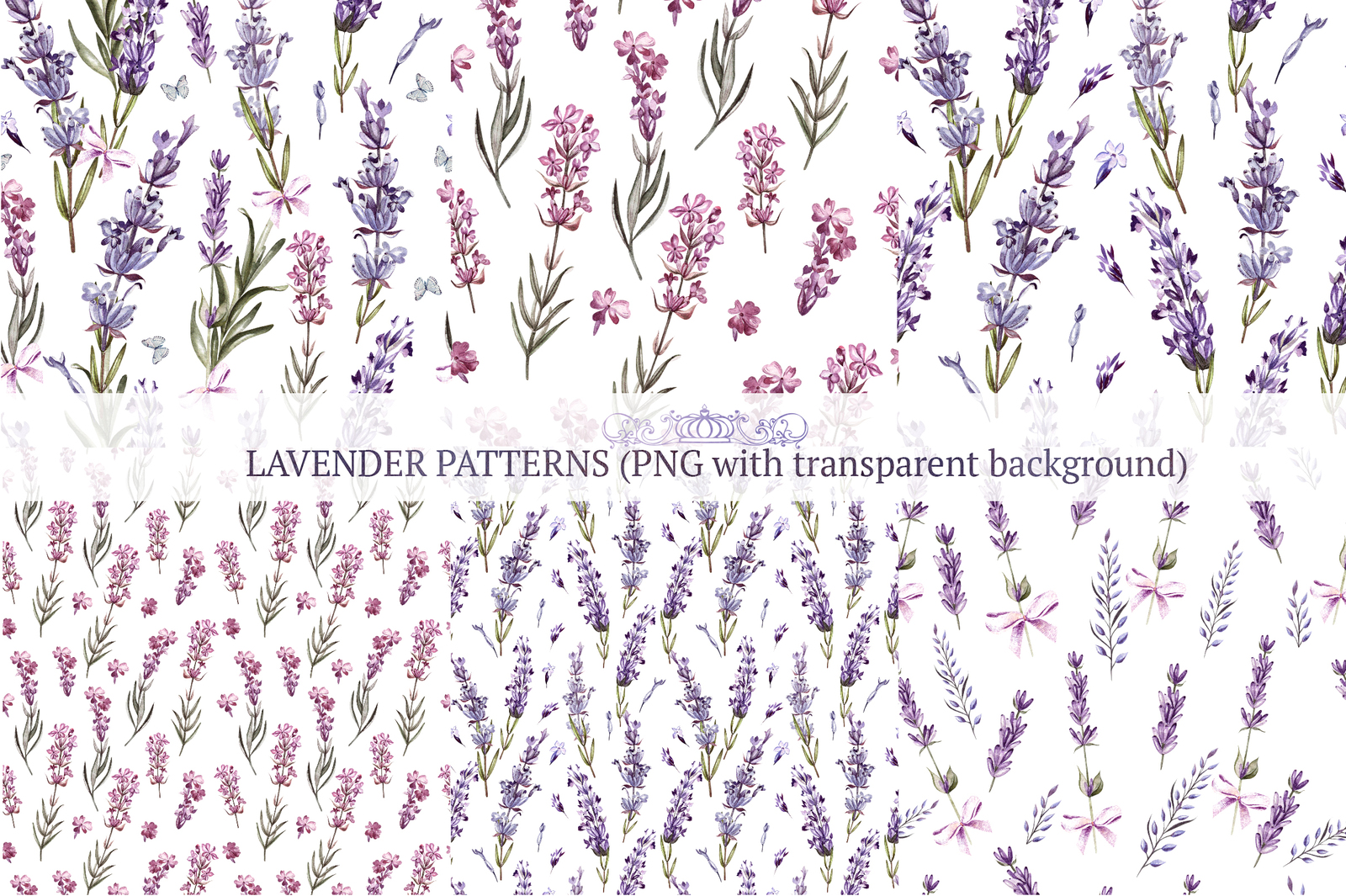 Hand Drawn Watercolor Lavender 2