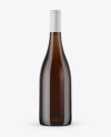 Amber Glass Bottle with White Wine Mockup