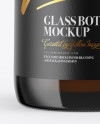 Amber Glass Bottle with White Wine Mockup