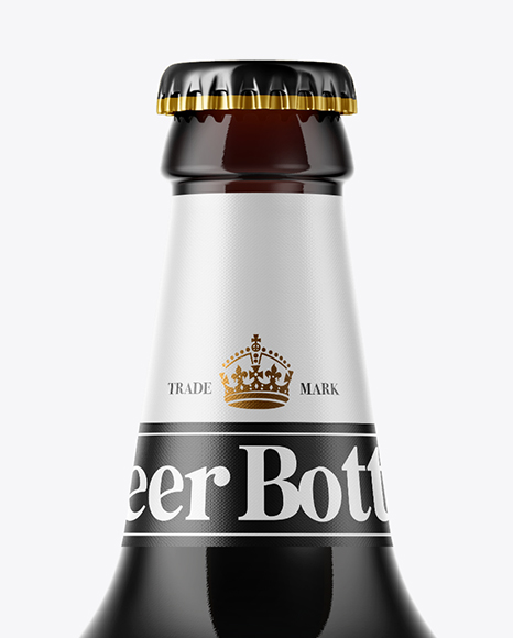 500ml Amber Glass Stout Beer Bottle Mockup