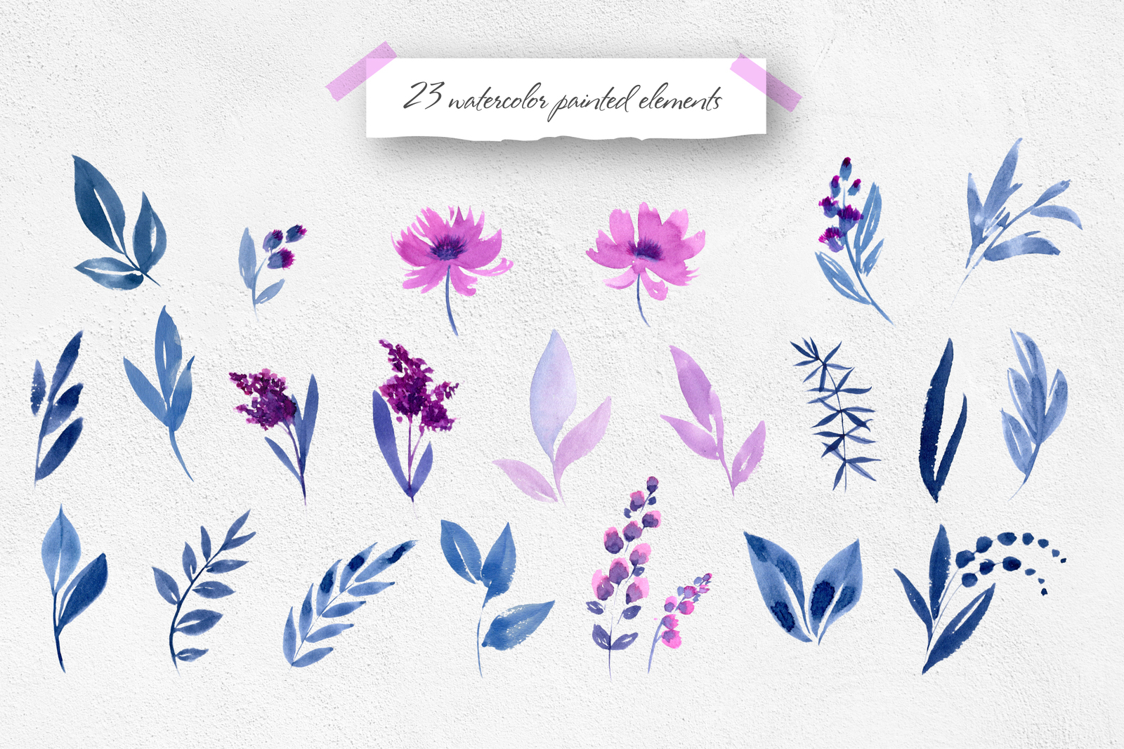 Purple Dreams-Flower Watercolor Set