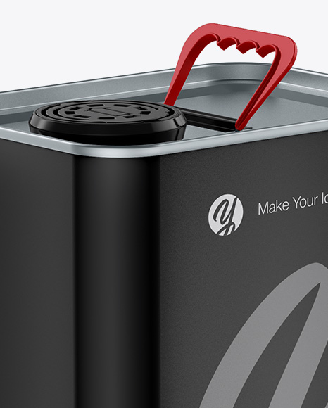 Glossy Square Tin Can Mockup