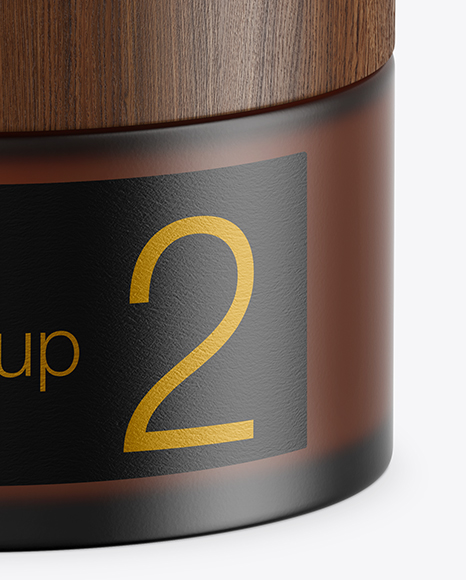 Frosted Amber Glass Cosmetic Jar Mockup