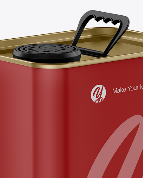 Matte Square Tin Can Mockup