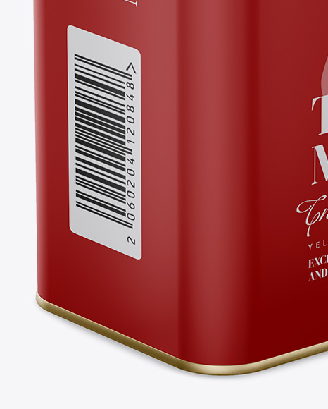 Matte Square Tin Can Mockup