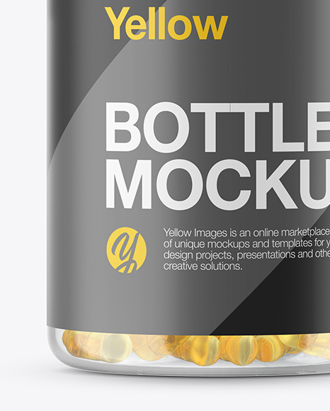 Clear Plastic Fish Oil Bottle Mockup