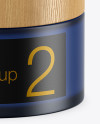 Frosted Blue Glass Cosmetic Jar Mockup