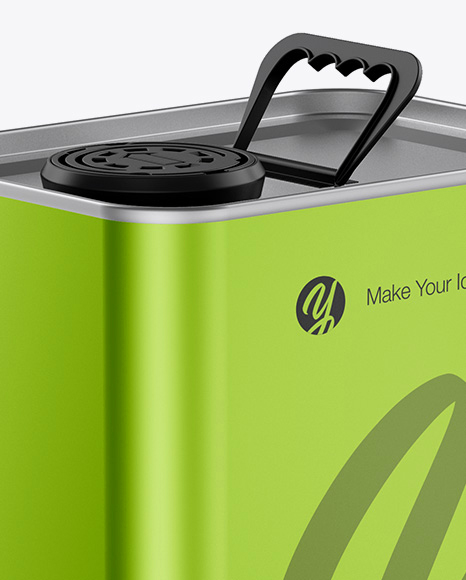 Metallic Square Tin Can Mockup