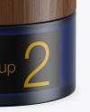 Dark Frosted Blue Glass Cosmetic Jar Mockup