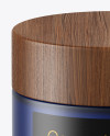 Dark Frosted Blue Glass Cosmetic Jar Mockup