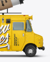 Foodtruck with Coffee Cup Mockup - Side View