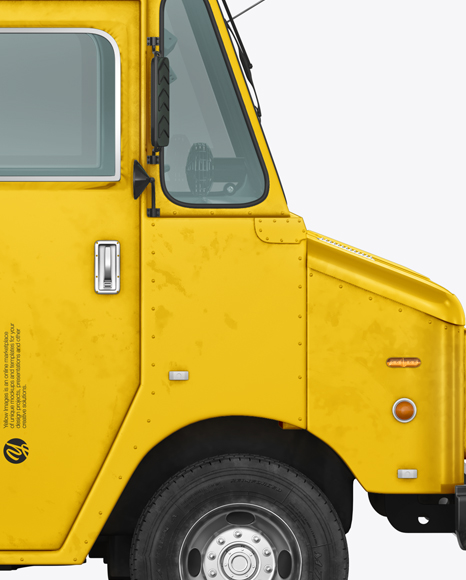 Foodtruck with Coffee Cup Mockup - Side View