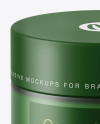 Frosted Green Glass Cosmetic Jar Mockup