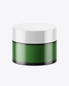 Green Glass Cosmetic Jar Mockup