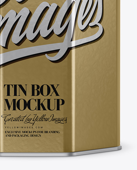 Metallic Tin Box Mockup