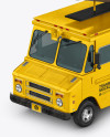 Foodtruck with Coffee Cup Mockup - Half Side View (High-angle Shot)