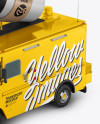 Foodtruck with Coffee Cup Mockup - Half Side View (High-angle Shot)