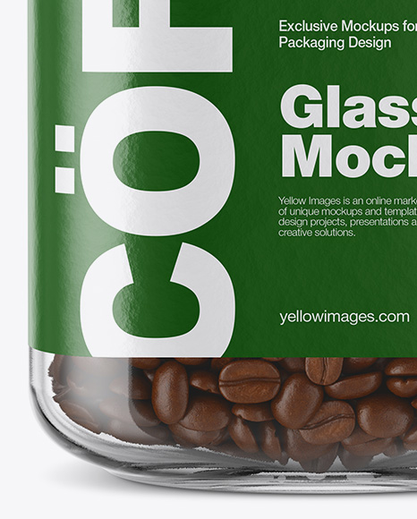 Coffee Beans Glass Jar Mockup