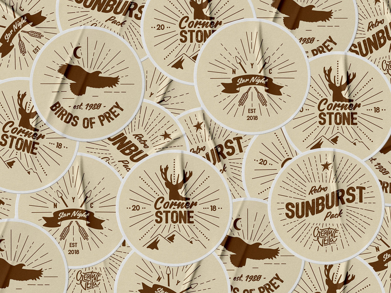 Vintage Glory: Sunburst Vector Set