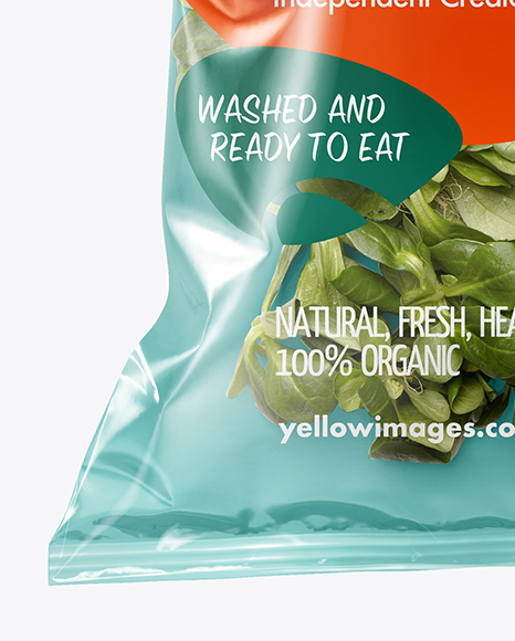 Plastic Bag With Corn Salad Mockup