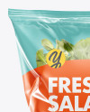 Plastic Bag With Corn Salad Mockup