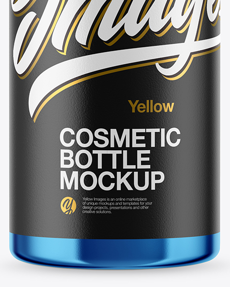 Metallic Cosmetic Bottle with Pump Mockup
