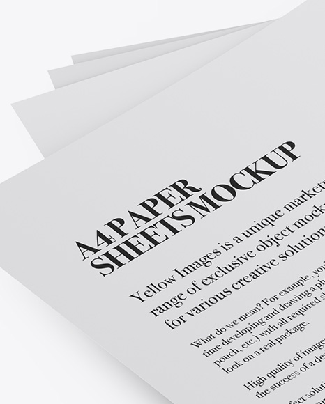 A4 Paper Sheets with Pen Mockup