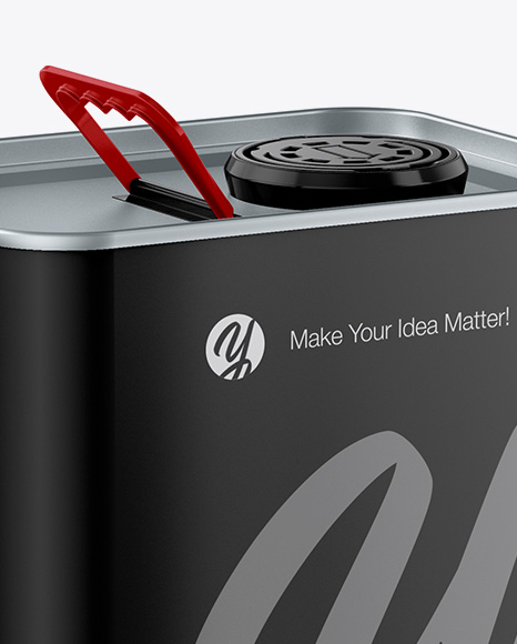 Glossy Square Tin Can Mockup