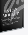 Glossy Square Tin Can Mockup