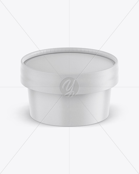 Carton Ice Cream Cup Mockup - Front View (High-Angle Shot)