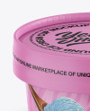 Carton Ice Cream Cup Mockup - Front View (High-Angle Shot)