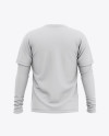 Men's Double-Layer Long Sleeve T-Shirt Mockup - Back View