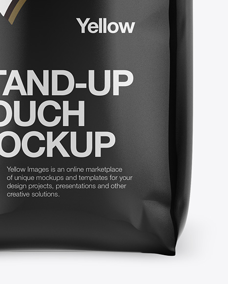 1000g Glossy Coffee Bag Mockup - Front View