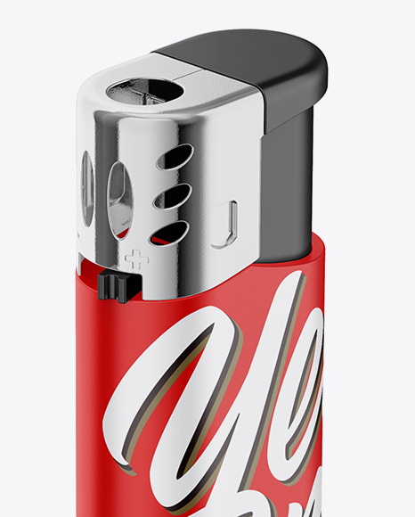 Matte Plastic Lighter Mockup