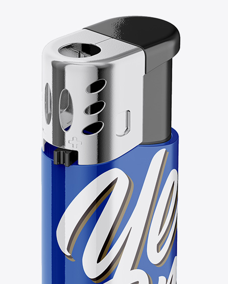 Glossy Plastic Lighter Mockup