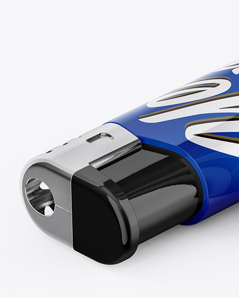 Glossy Plastic Lighter Mockup