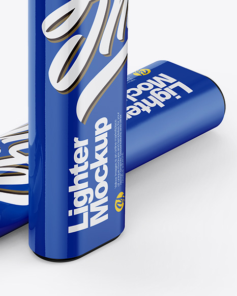 Glossy Plastic Lighter Mockup