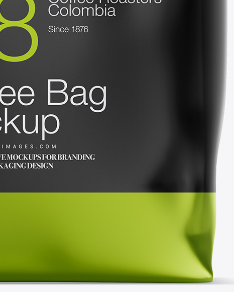 1kg Matte Metallic Coffee Bag Mockup