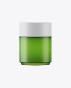 Green Glass Cosmetic Jar Mockup