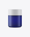 Blue Glass Cosmetic Jar Mockup