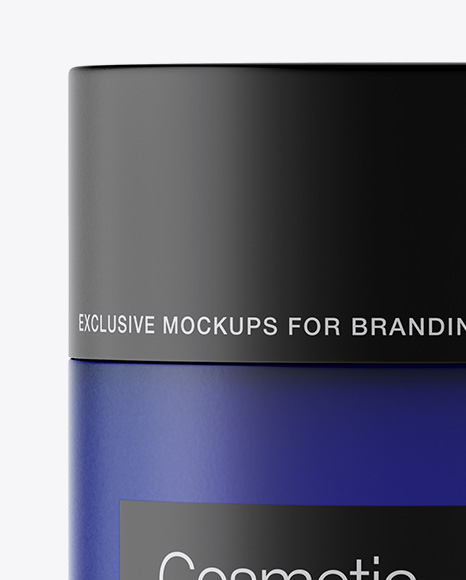 Blue Glass Cosmetic Jar Mockup