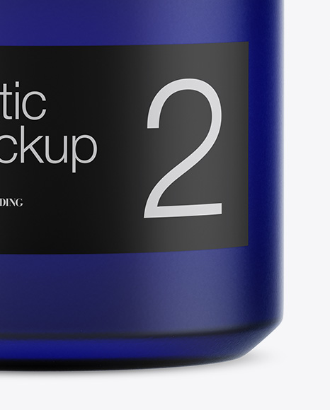 Blue Glass Cosmetic Jar Mockup