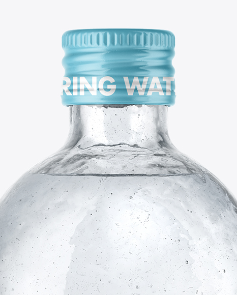 Glass Bottle with Water Mockup