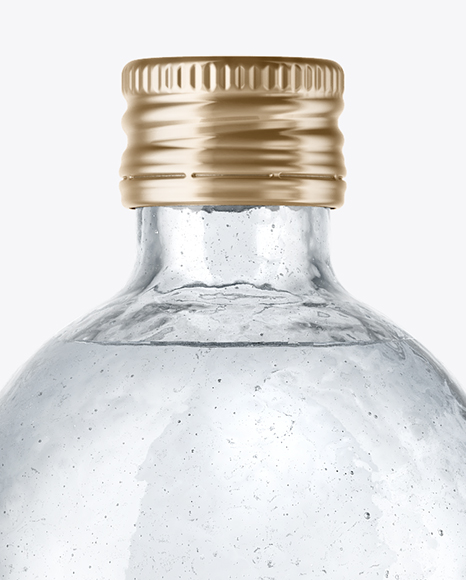 Glass Bottle with Water Mockup